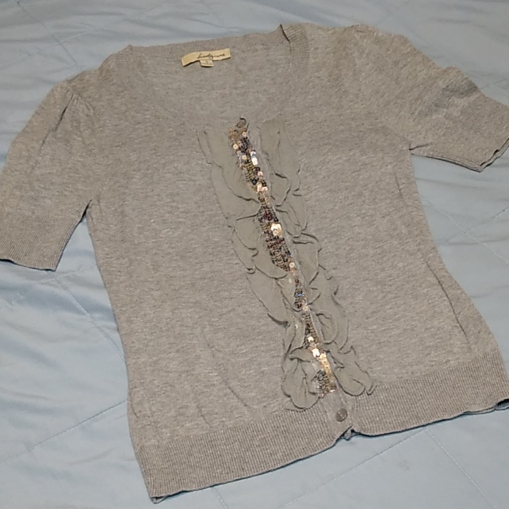 Twenty One Short Sleeved Cardigan Sweater Gray S
